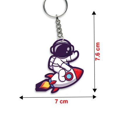 Astronaut theme Acrylic Anime & Cartoon Theme Keychain For Bike & Car Birthday Return Gift For Kids Gift For Girls & Boys